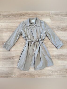 Zara Girls Light Taupe Trench Coat with Tie Belt